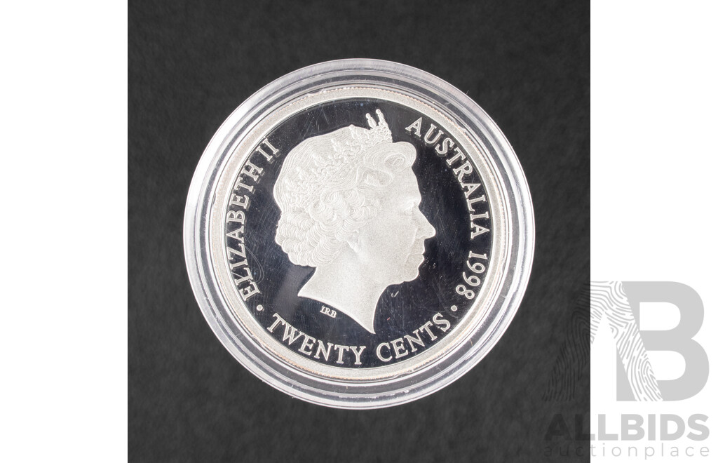 Australian 1998 Silver Twenty Cent Coin, Masterpieces in Silver 1910 Florin .999