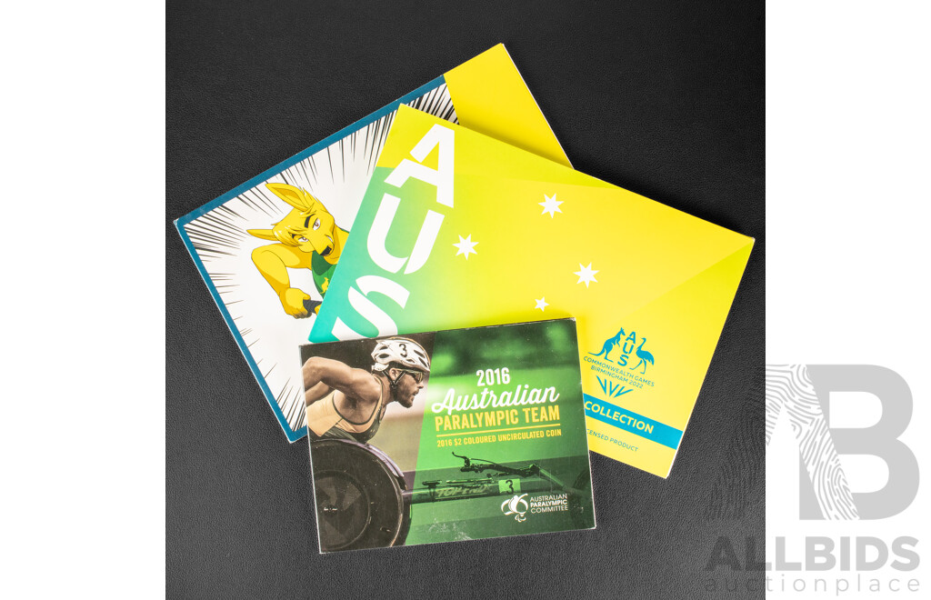 Australian RAM 2022 Commonwealth Games Seven Coin Set, 2020 Unleash the Spirit Five Coin Set, 2016 Two Coin, Paralympic Team