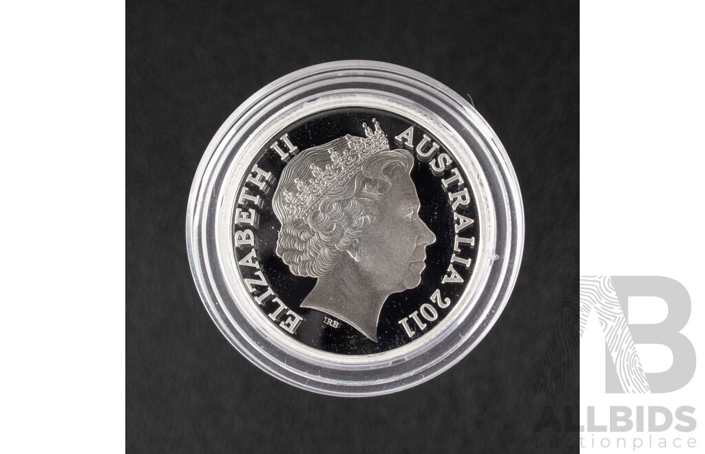 Australian RAM 2011 Silver Proof One Dollar Coin, Ram's Head Dollar .999