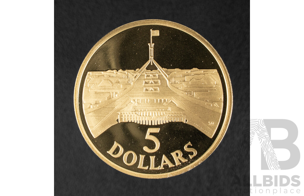 Australian 1988 Proof Five Dollar Coin, New Parliament House