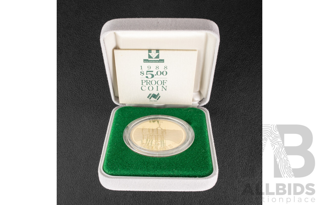 Australian 1988 Proof Five Dollar Coin, New Parliament House