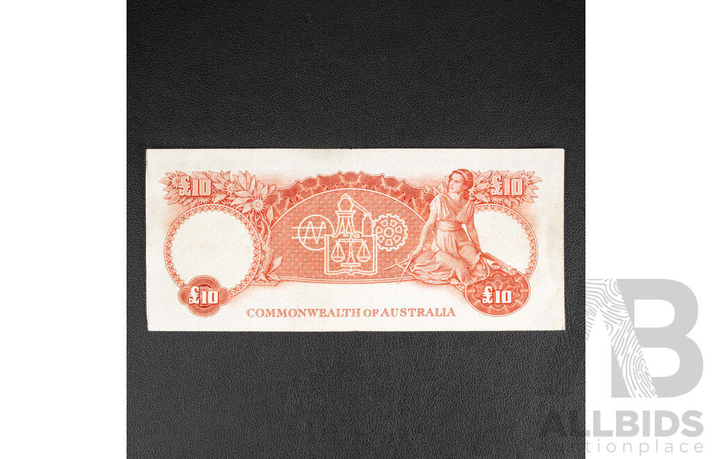 Australian 1960 Ten Pound Note, Coombs Wilson R63