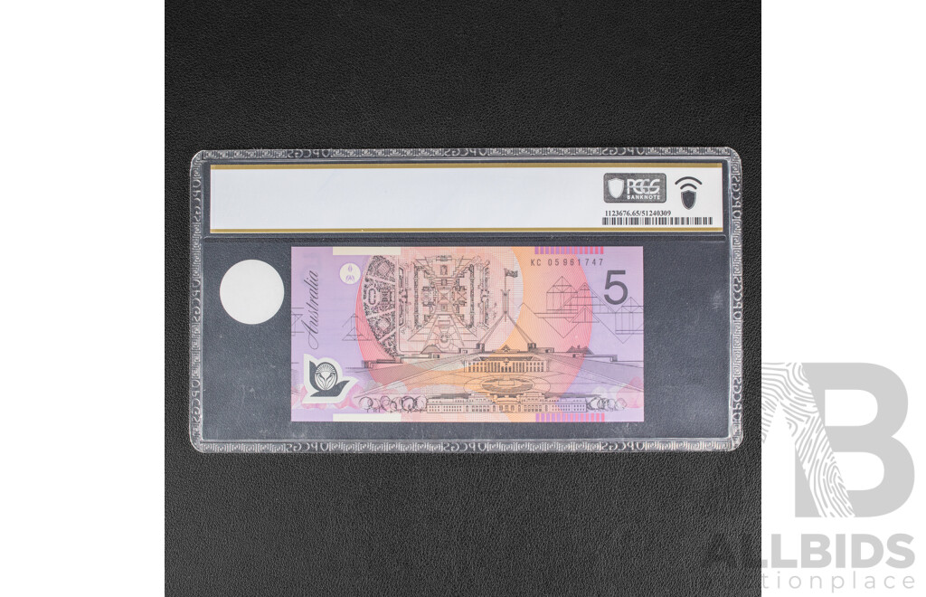 Australian 2005 Five Dollar Note R220cL, MacFarlane/Henry Gem UNC note 35 R220cl