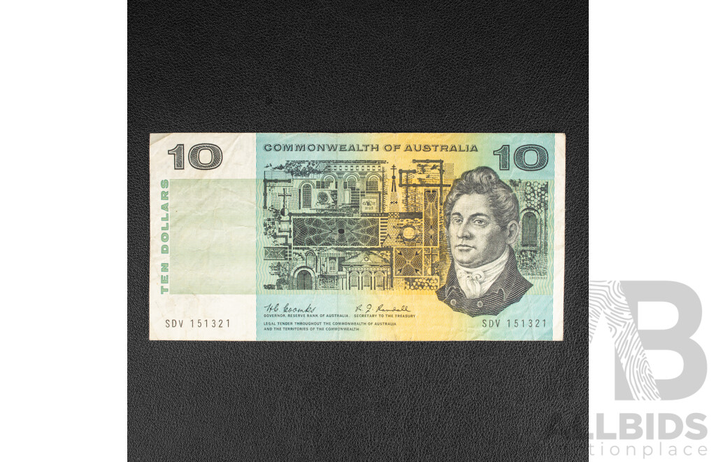 Australian 1967 Ten Dollar Note Coombs/Randall, SDV 151321