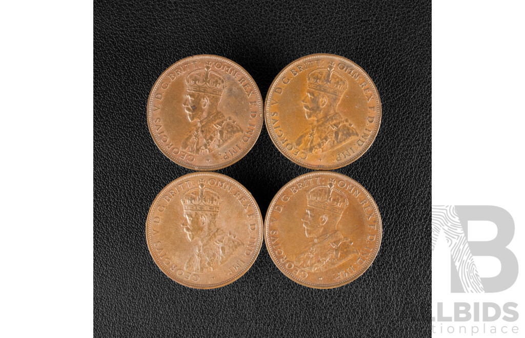 Australian Pennies 1933 1934 1935 1936