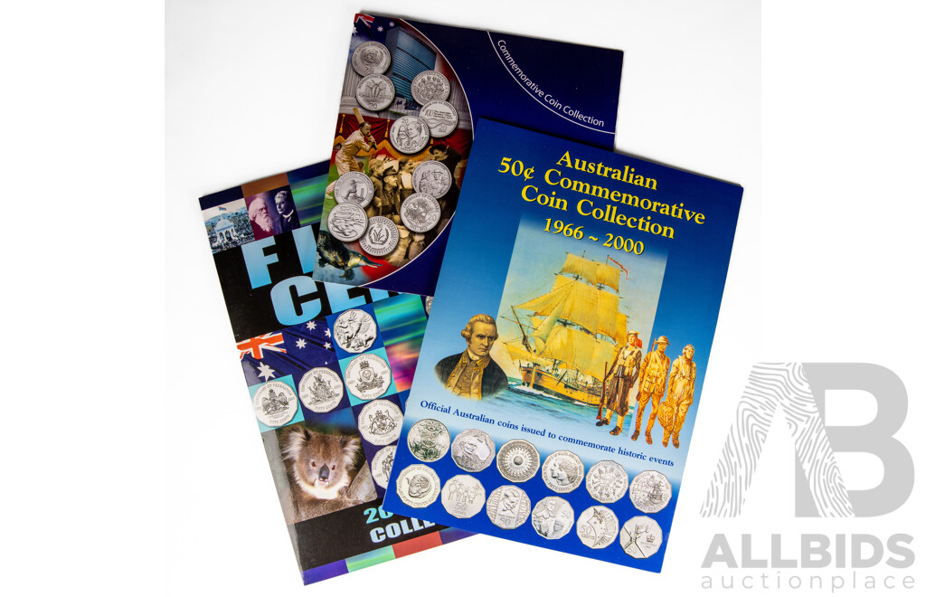 Twelve Australian UNC Commemorative Fifty Cent Coins 1966-2000