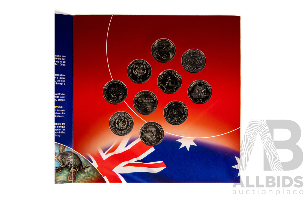 Twelve Australian UNC Commemorative Fifty Cent Coins 1966-2000