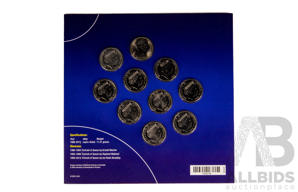 Twelve Australian UNC Commemorative Fifty Cent Coins 1966-2000