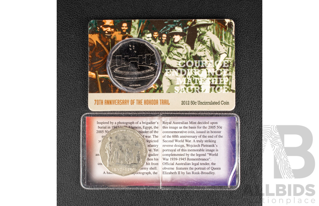 Australian Fifty Cents 2005, 2012, Remembrance and Kokoda Trail