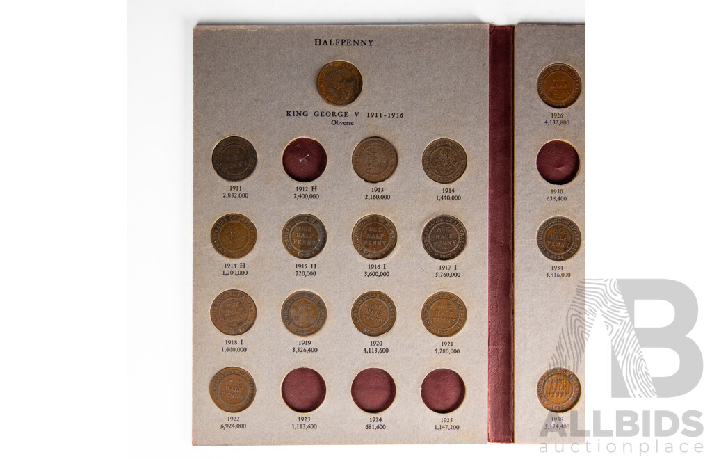 Australia Half Penny Album, Forty Seven coins