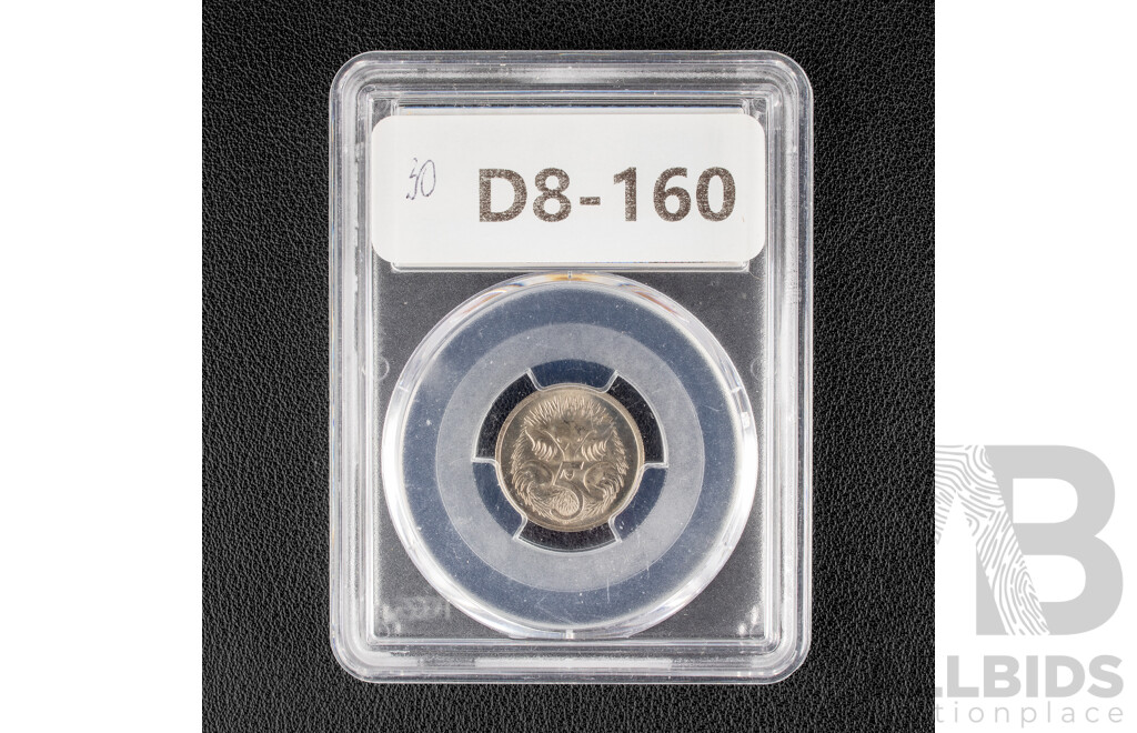 Australian 1966 Five Cent Coin, Graded PCGS MS66 a/GEM 30