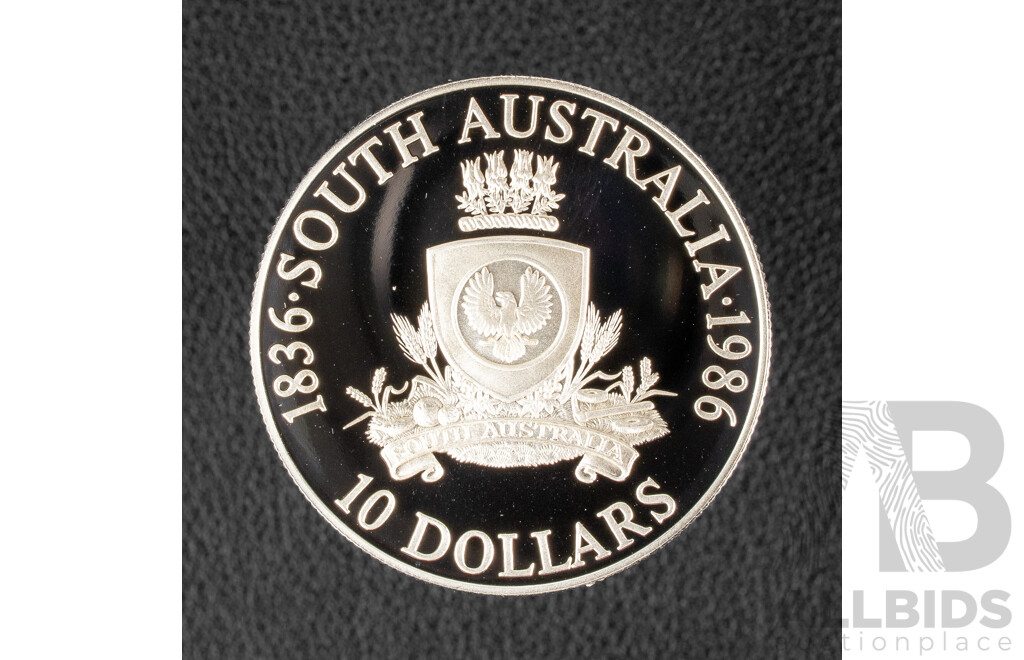 Australian 1986 Silver Ten Dollar Coin, State Series South Australia .925