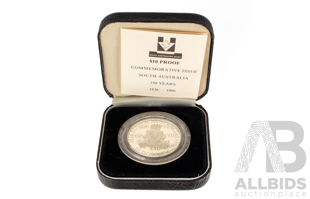 Australian 1986 Silver Ten Dollar Coin, State Series South Australia .925