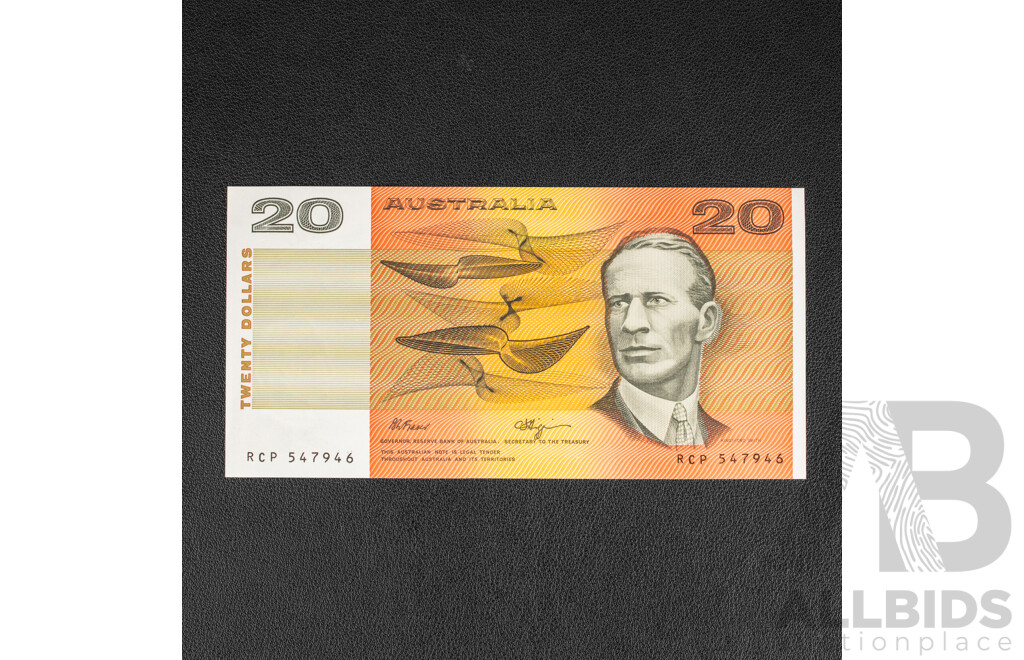 Australian 1989 UNC Twenty Dollar Note Fraser/Higgins R412