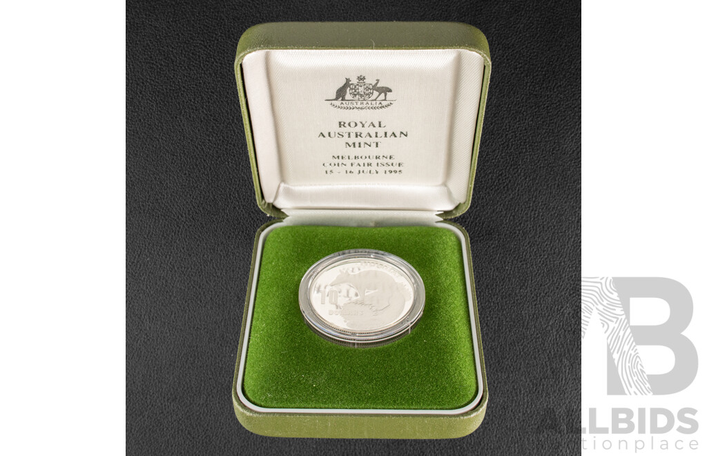 Australian RAM 1995 Piedfort Silver Proof Ten Dollar Coin, Endangered Species, Numbat .925