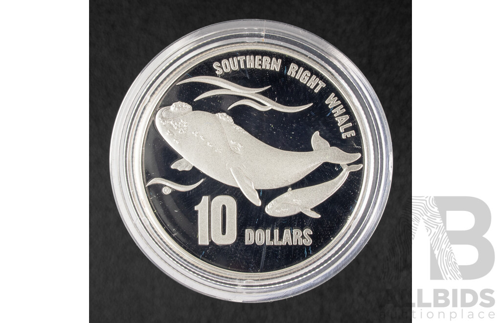Australian RAM 1996 Silver Piedfort Ten Dollar Coin Australia's Endangered Species, White Whale .925