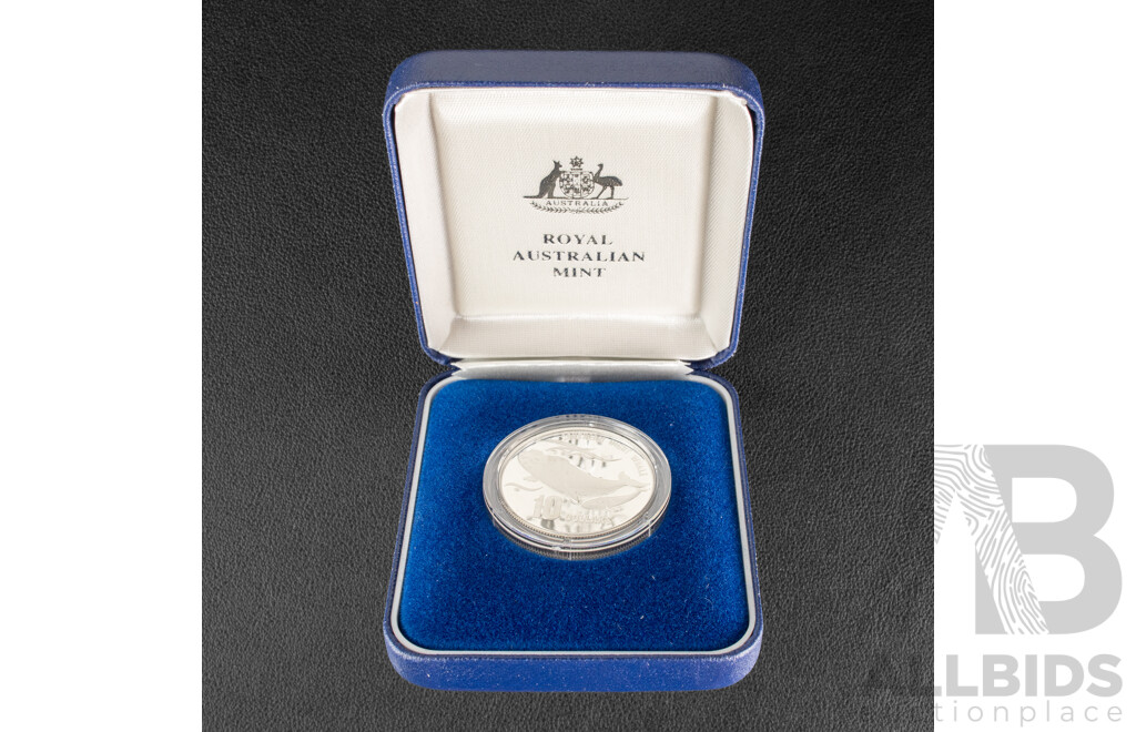 Australian RAM 1996 Silver Piedfort Ten Dollar Coin Australia's Endangered Species, White Whale .925