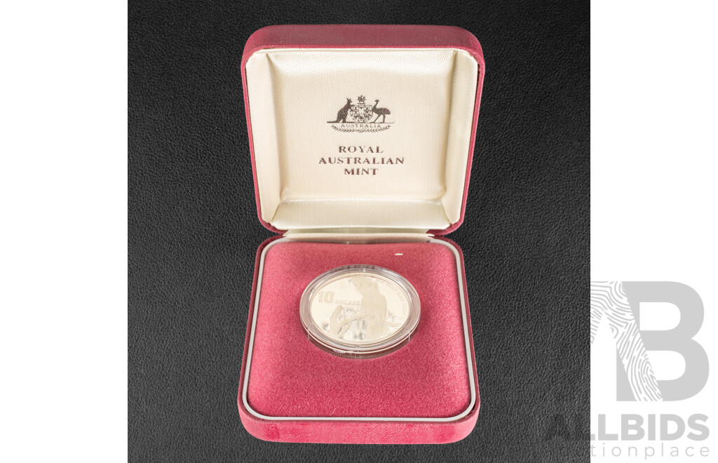 Australian RAM 1997 Silver Piedfort Ten Dollar Coin Australia's Endangered Species, Black Cockatoo .925