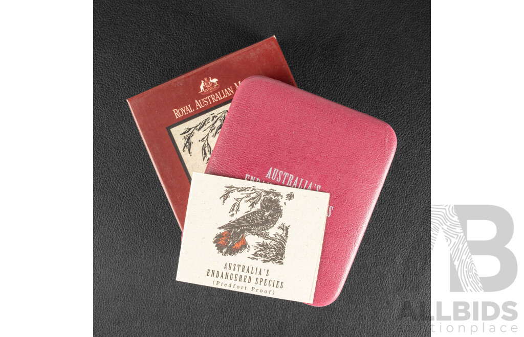 Australian RAM 1997 Silver Piedfort Ten Dollar Coin Australia's Endangered Species, Black Cockatoo .925