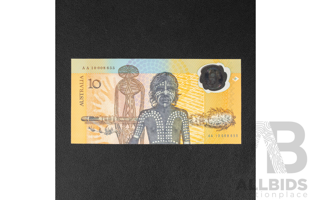 Australian 1988 Ten Dollar Note, Bicentennial Fraser/Evans, Collector Issue
