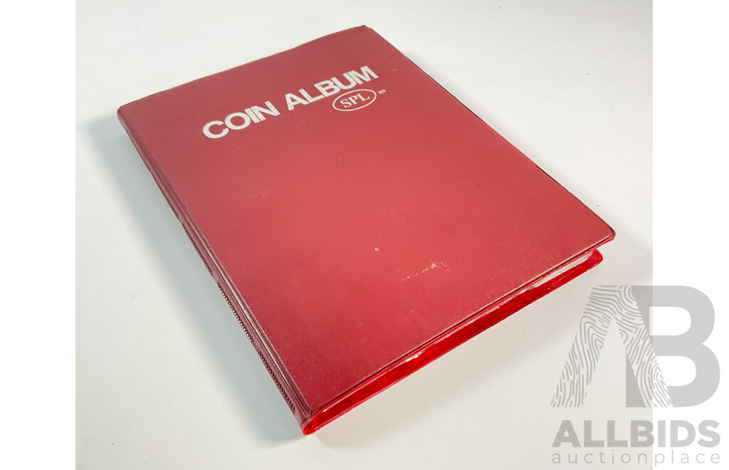 Album of Mostly Australian Collectable Coins Including Two 1966 Silver Round Fifty Cent Coins, Two 1947 Silver Florins, Fifty Cents Including 2017 UNC Year of the Rooster, 1979 Double Bar, Commemoratives Spanning 1977 to 2017