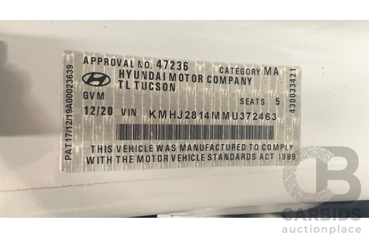 12/2020 Hyundai Tucson Active X (FWD) TL4 MY21 4d Wagon Pure White 2.0L