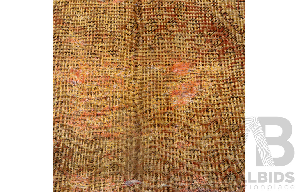 Worn Hand Knotted Turkish Rug