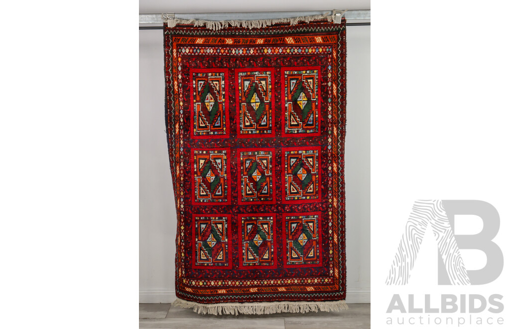 Hand Knotted Afghan Baluchi Rug