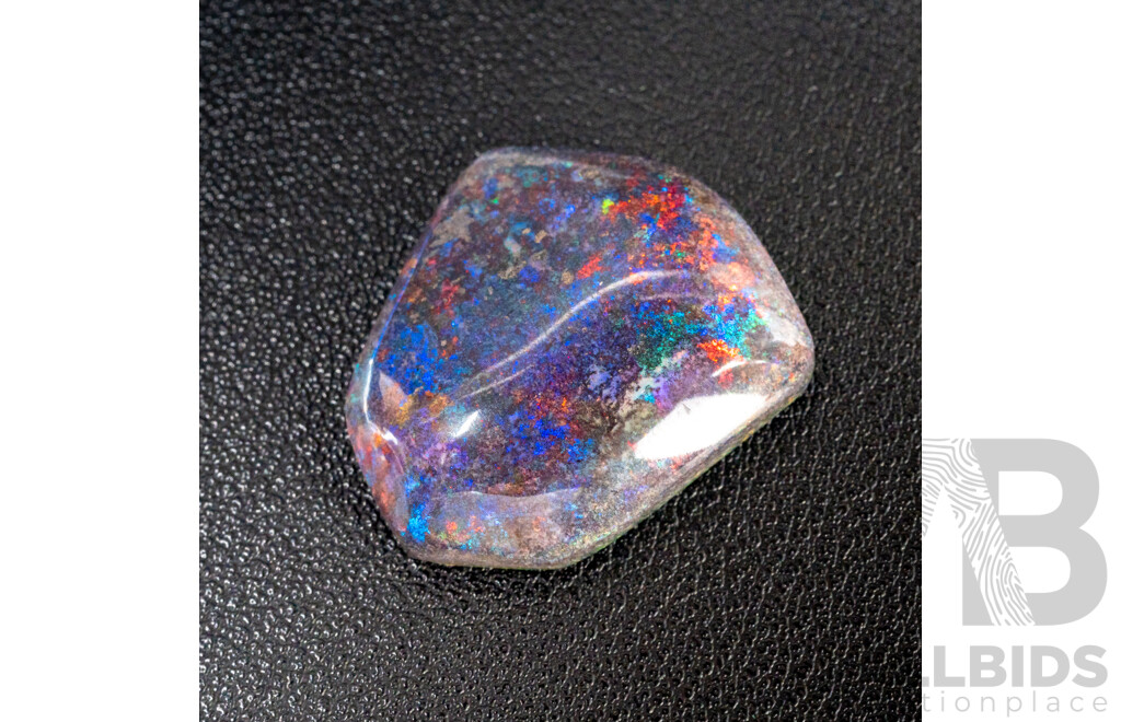 29.45ct Elongated Shield Cut Lightning Ridge Black Opal