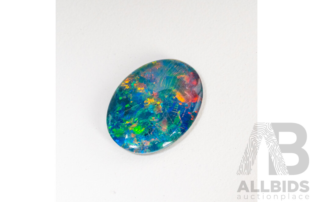 9.20ct Oval Lightning Ridge Black Opal Triplet