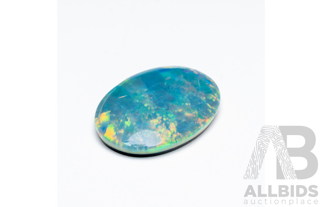 11.35ct Oval Lightning Ridge Black Opal Triplet