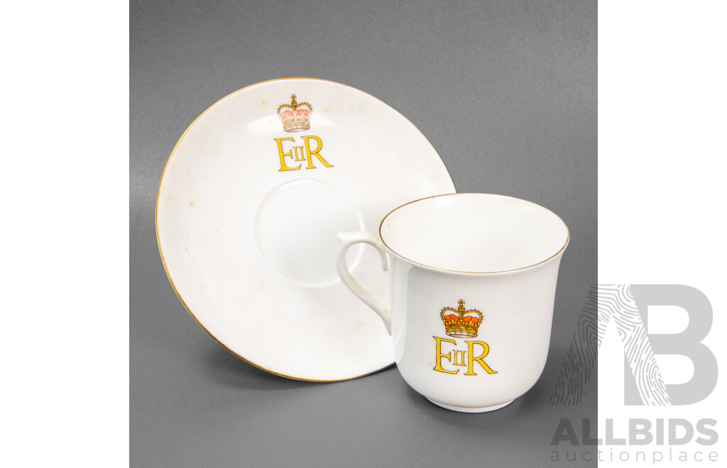 Shelley Commemorative Elizabeth II Coronation Tea Cup and Saucer 1953