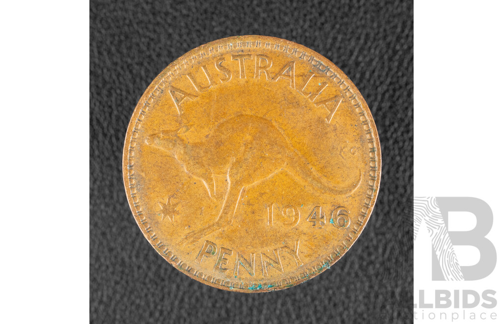 Australian 1946 Penny with 1960, 1957, 1959, 1953, 1943, 1960, 1956, 1959, 1950 Pennies