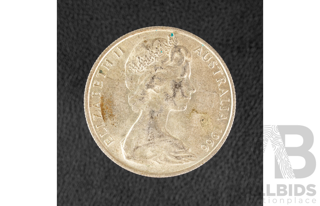 Australian 1966 Round Silver Fifty Cent Coin .800