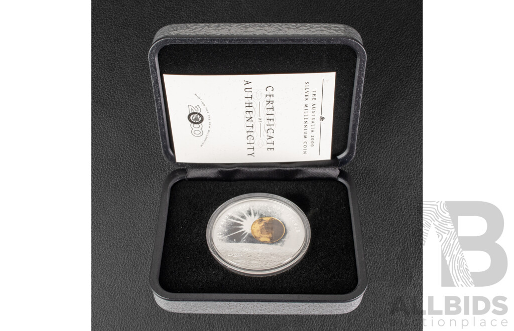 Australian Perth Mint 2000 Silver One Dollar Coin, Silver Millennium Coin .999