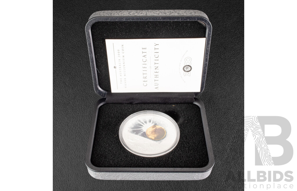 Australian Perth Mint 2000 Silver One Dollar Coin, Silver Millennium Coin .999