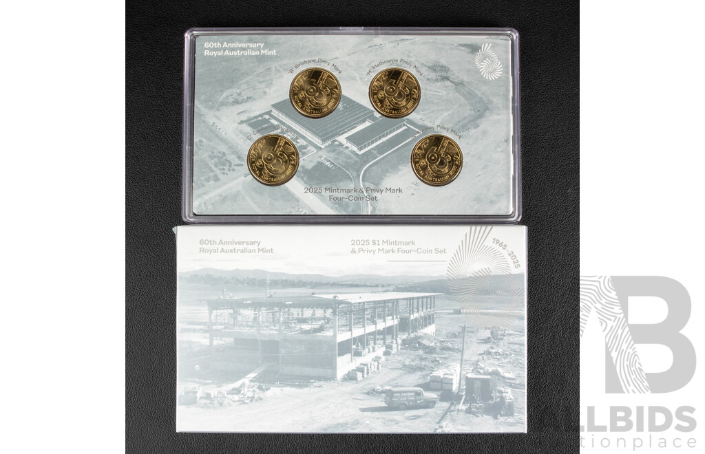 Royal Australian Mint 2025 60th Anniversary Four Coin Set, Mint Marked and Privy Marked