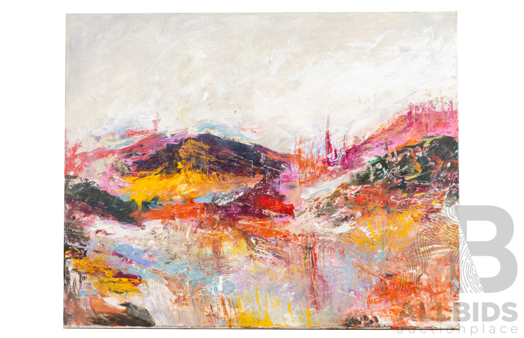 Artist Unknown, (20th Century), Where the Light Lands, Original Oil on Canvas Cloth, 60H x 75W cm (frame)