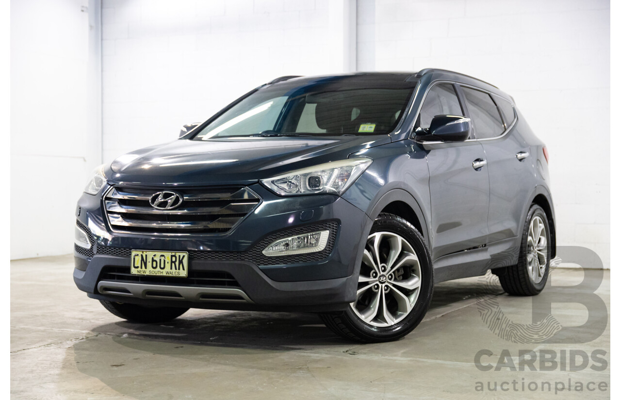 02/2014 Hyundai Santa Fe Highlander CRDi (AWD) DM 4d Wagon Marlin Blue Metallic Turbo Diesel 2.2L