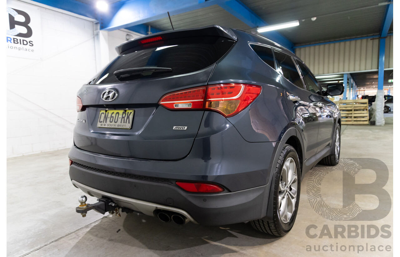 02/2014 Hyundai Santa Fe Highlander CRDi (AWD) DM 4d Wagon Marlin Blue Metallic Turbo Diesel 2.2L