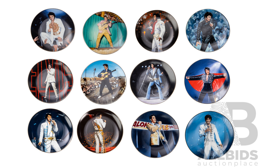 Good Collection of 12 Delphi Elvis Presley Cabinet Plates