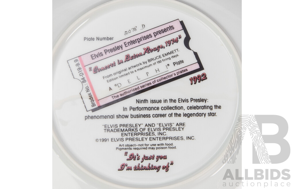 Good Collection of 12 Delphi Elvis Presley Cabinet Plates