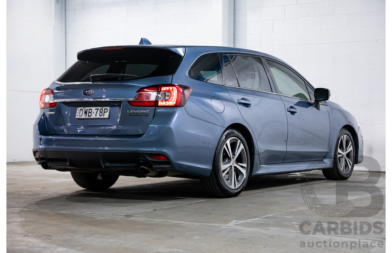 10/2017 Subaru Levorg 1.6 GT (AWD) AWD MY18 4D Wagon Steel Blue Grey Metallic Turbo 1.6L