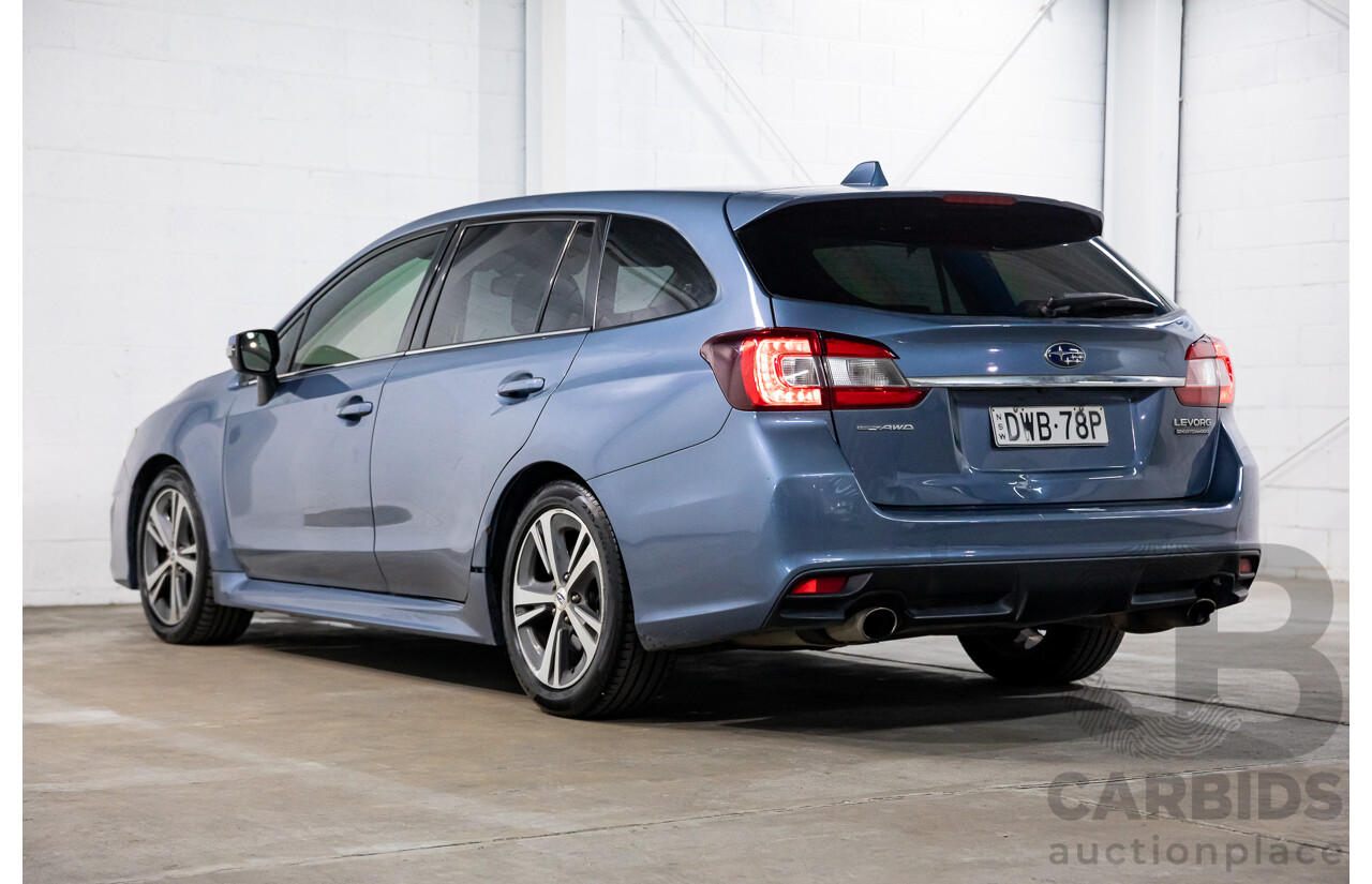 10/2017 Subaru Levorg 1.6 GT (AWD) AWD MY18 4D Wagon Steel Blue Grey Metallic Turbo 1.6L