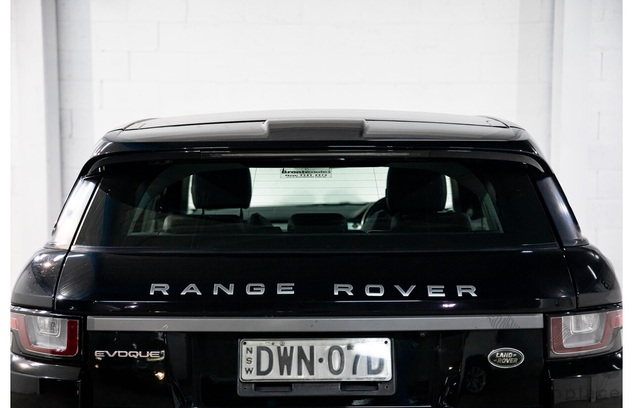 3/2018 Land Rover Range Rover Evoque TD4 150 SE (AWD) L538 MY16 4d Wagon Santorini Black Metallic Turbo Diesel 2.0L
