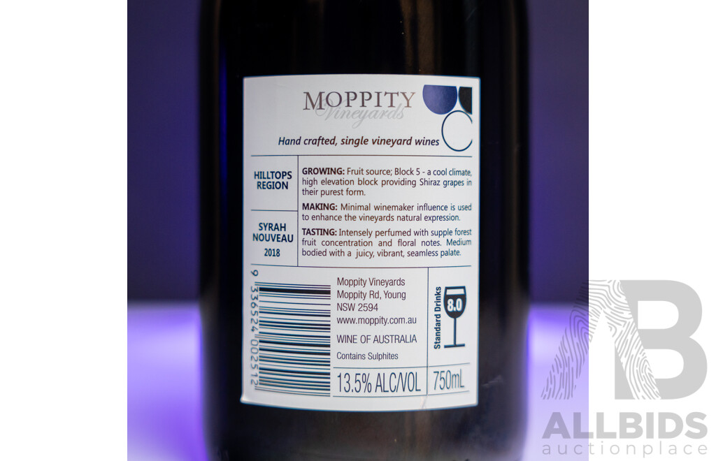 Moppity CRAFTED Shiraz Nouveau 2018 750ml - Case of 12 Bottles