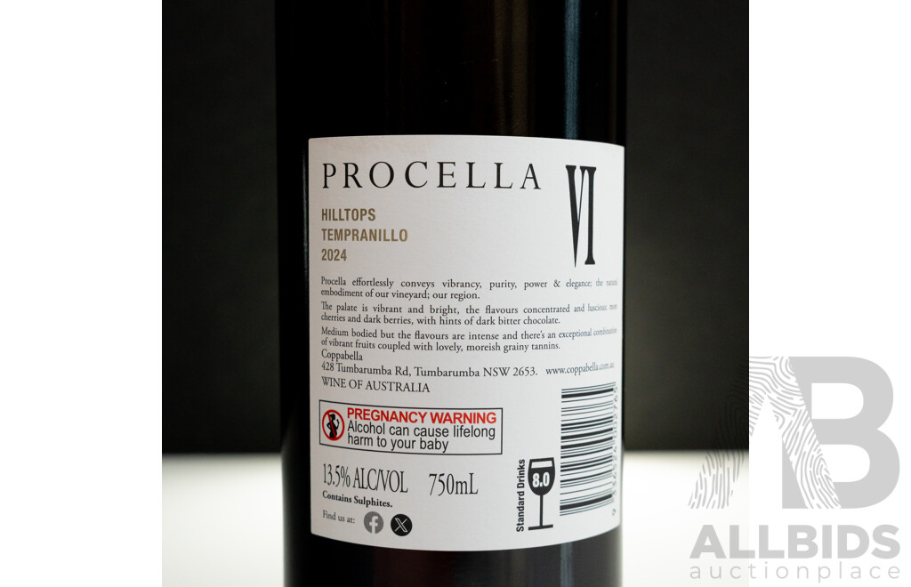 Coppabella Procella Tempranillo 2024 750ml - Case of 12 Bottles