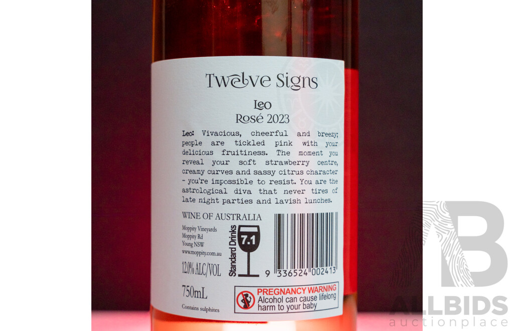 Twelve Signs Rose 2023 750ml - Case of 12 Bottles