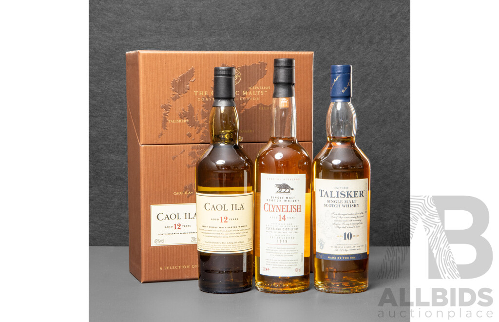 Boxed Collection of Three Various Single Malt Scotch Whiskys