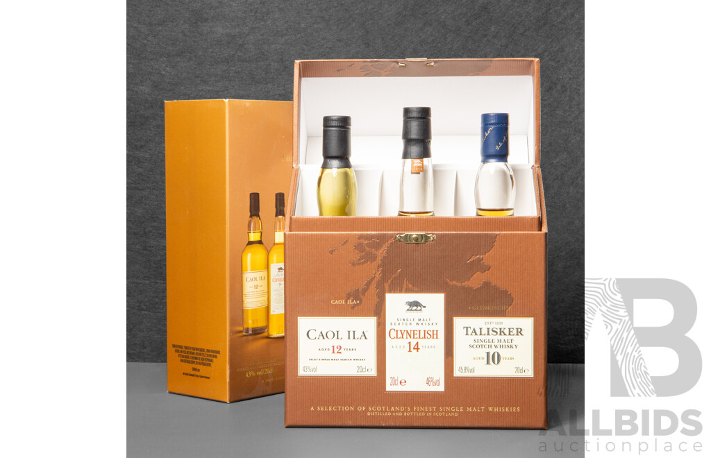 Boxed Collection of Three Various Single Malt Scotch Whiskys